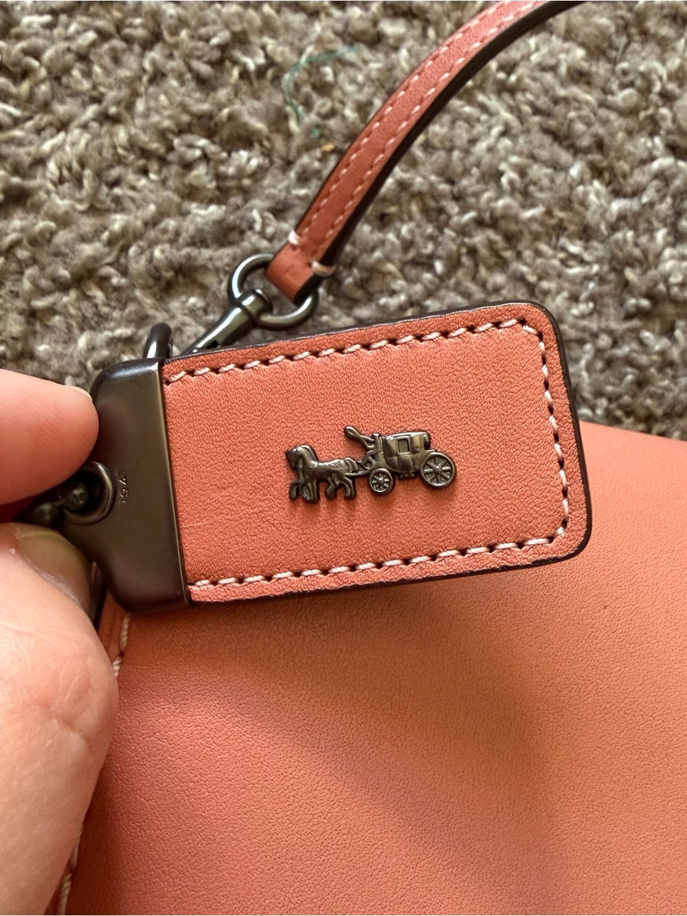 Coach Dinky 37296 Coral Glovetanned Leather Crossbody - Picture 9 of 10